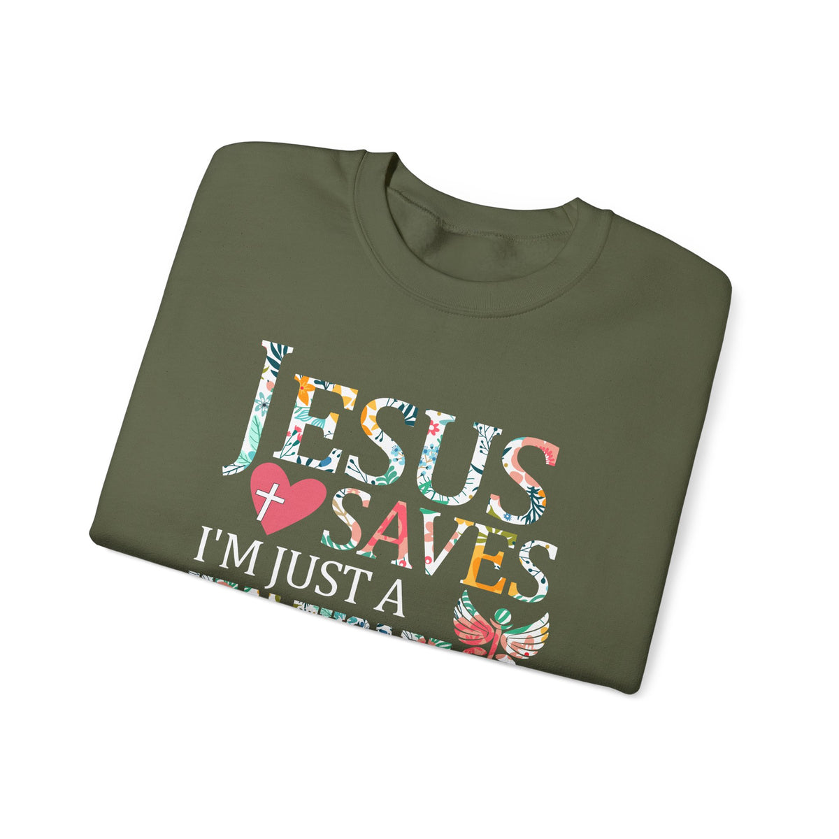 Jesus Saves - Healthcare Worker Lending My Hand – Gildan Heavy Blend | Trendy Women’s Soft Sweatshirt. Direct to Garment. Printed & Shipped in the USA. Unisex Sizes.