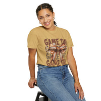Game Day - Football Bow - Comfort Colors | Trendy Women's T-Shirt. Direct to Garment. Printed & Shipped in the USA. Unisex Sizes.