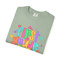 Coquette First Grade Pencil Bow - Comfort Colors | Trendy Women's T-Shirt. Direct to Garment. Printed & Shipped in the USA. Unisex Sizes.