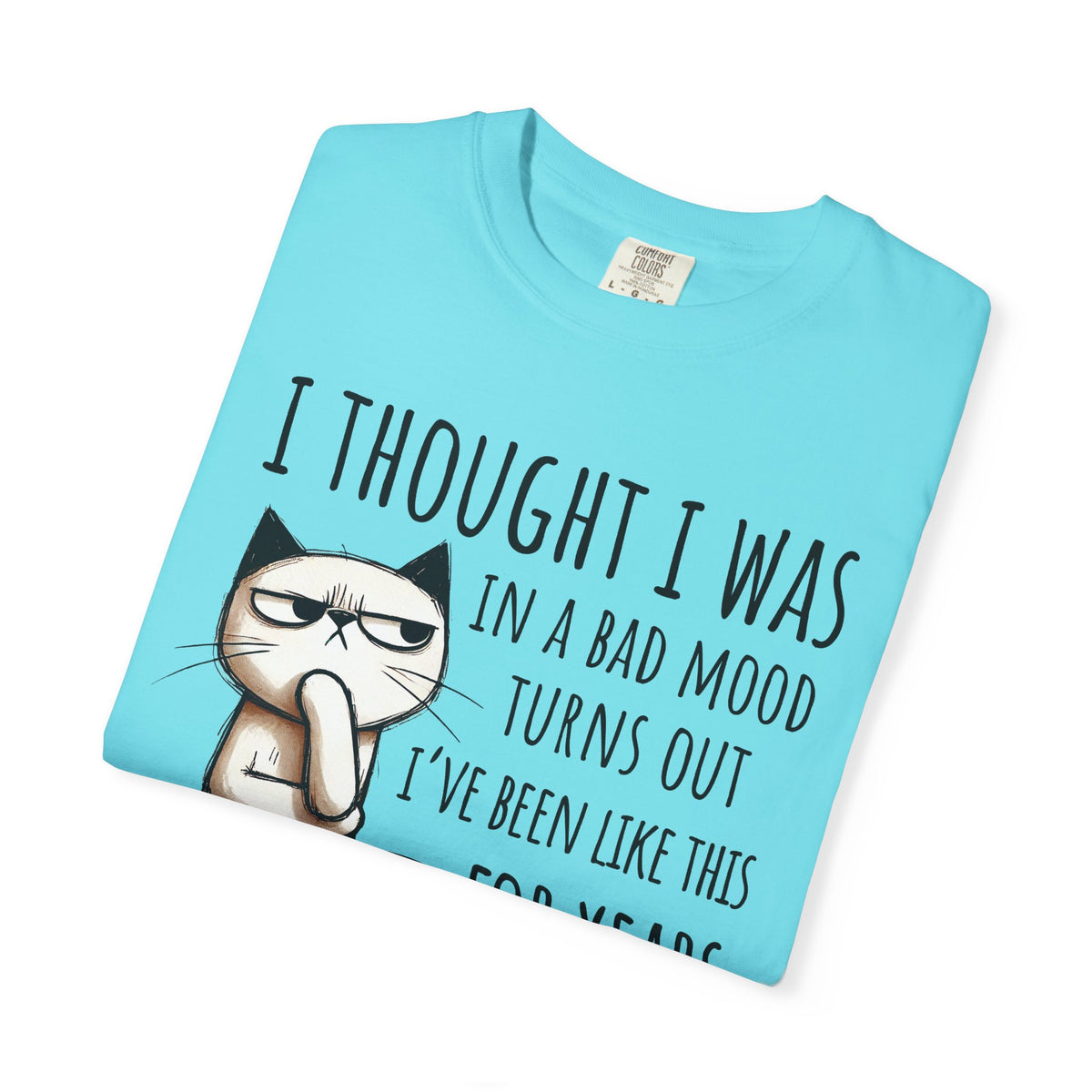 I Thought I Was In A Bad Mood, Grumpy Cat - Comfort Colors | Trendy Men's and Women's T-Shirt. Direct to Garment. Printed & Shipped in the USA. Unisex Sizes.