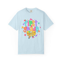 Coquette First Grade Pencil Bow - Comfort Colors | Trendy Women's T-Shirt. Direct to Garment. Printed & Shipped in the USA. Unisex Sizes.