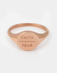 "Faith Over Fear" Rose Gold-Colored Ring