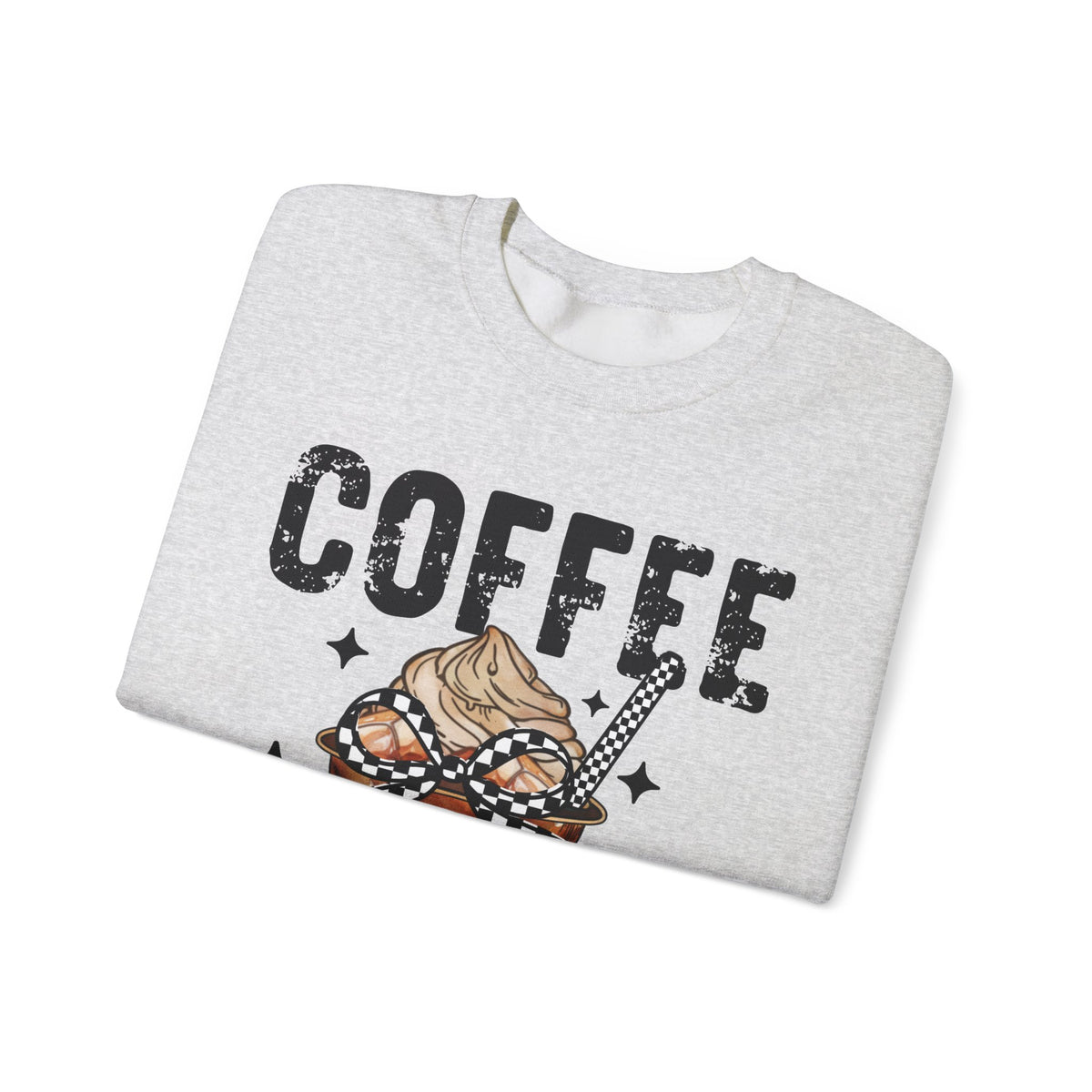 Coffee Changes Everything, Iced Coffee, Coffee Lovers – Gildan Heavy Blend | Trendy Women’s Soft Sweatshirt. Direct to Garment. Printed & Shipped in the USA. Unisex Sizes.