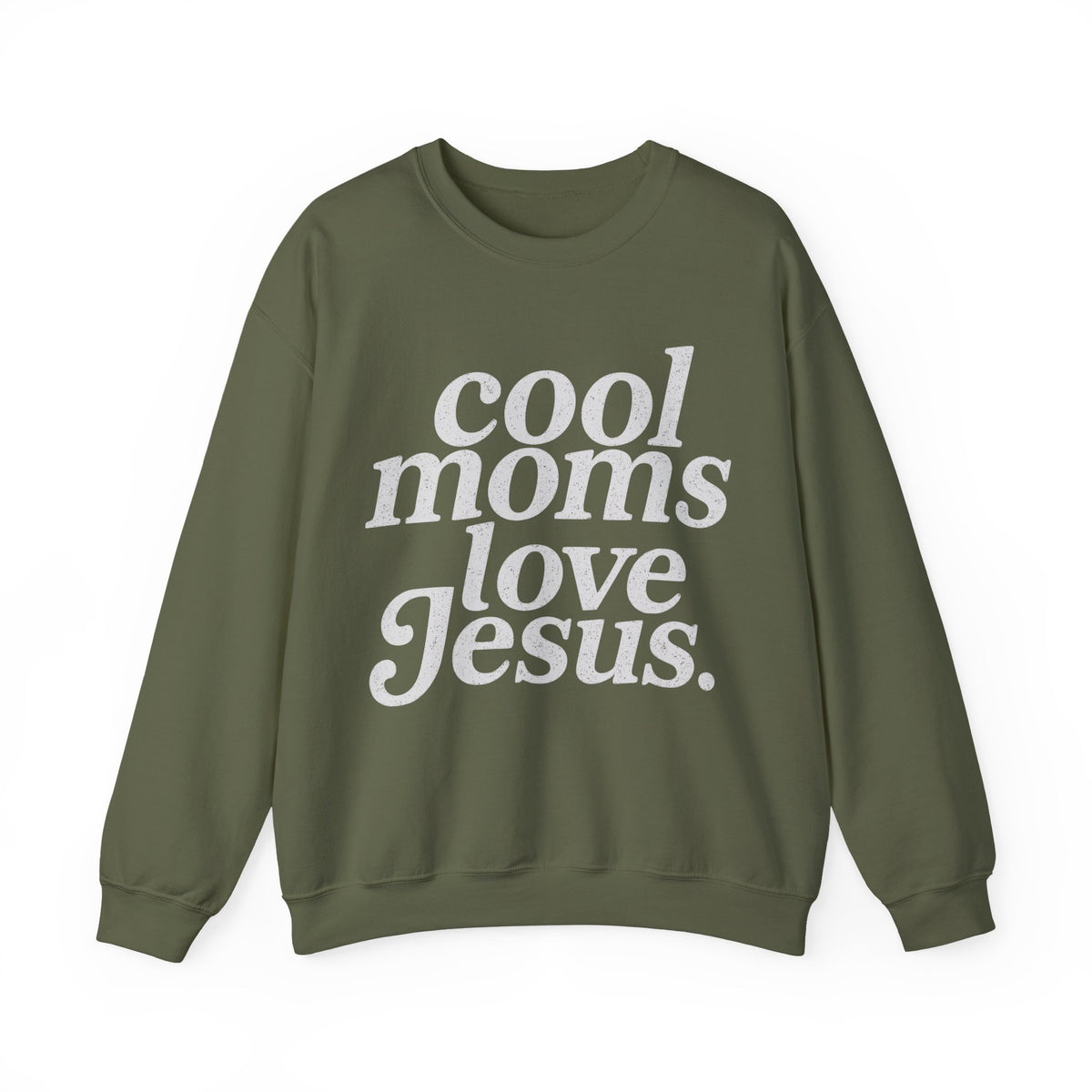 Cool Moms Love Jesus, Vintage – Gildan Heavy Blend | Trendy Women’s Soft Sweatshirt. Direct to Garment. Printed & Shipped in the USA. Unisex Sizes.