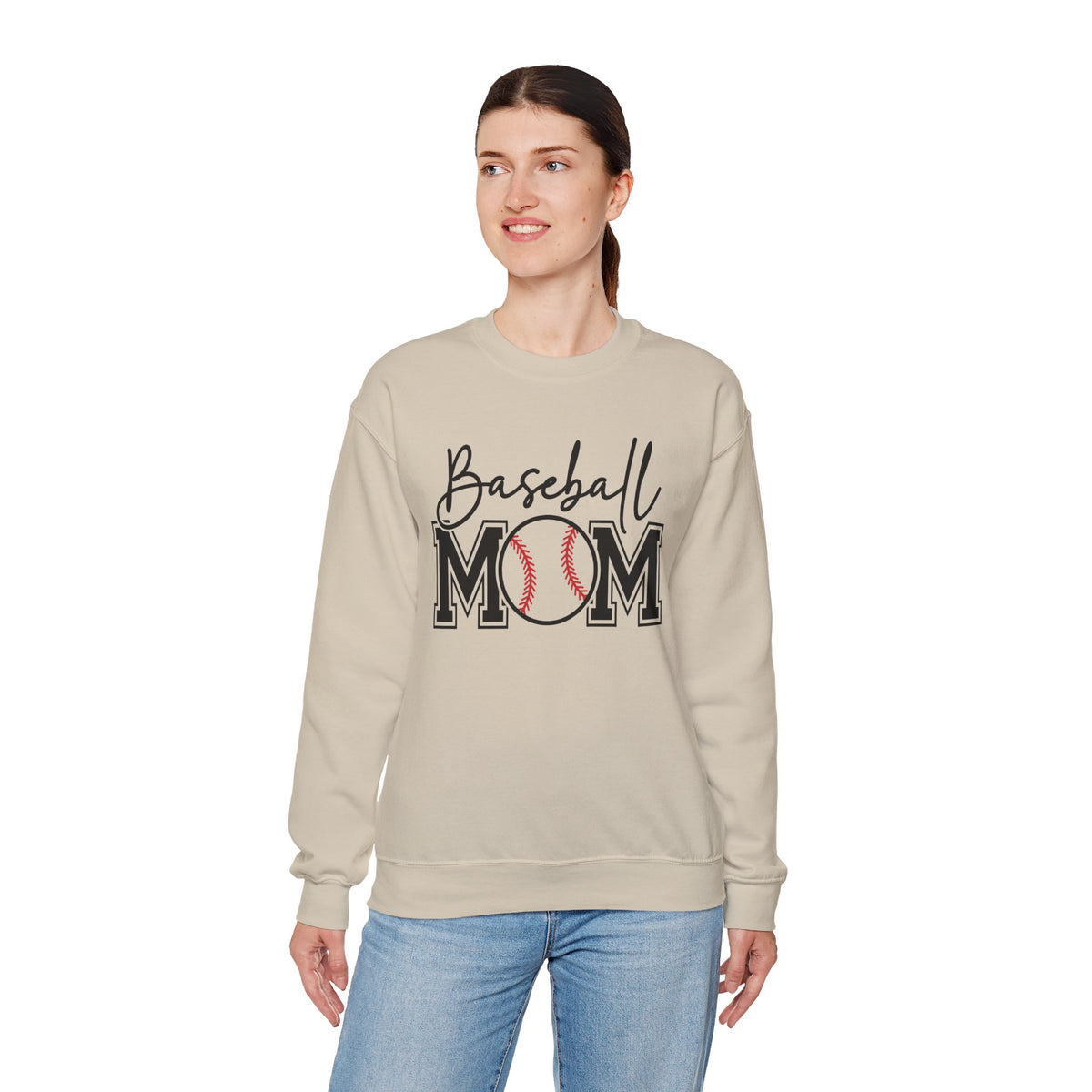 Baseball Mom – Gildan Heavy Blend | Trendy Women’s Soft Sweatshirt. Direct to Garment. Printed & Shipped in the USA. Unisex Sizes.