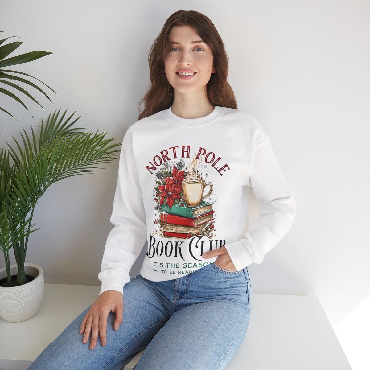 North Pole Book Club – Gildan Heavy Blend | Trendy Women’s Soft Sweatshirt. Direct to Garment. Printed & Shipped in the USA. Unisex Sizes.