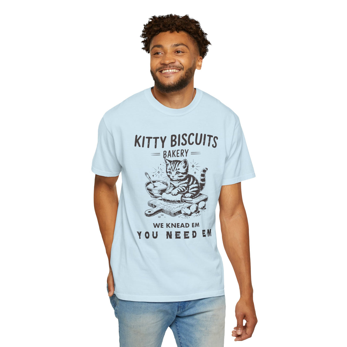 Kitty Biscuits Bakery - Comfort Colors | Trendy Women's and Men's T-Shirt. Direct to Garment. Printed & Shipped in the USA. Unisex Sizes.