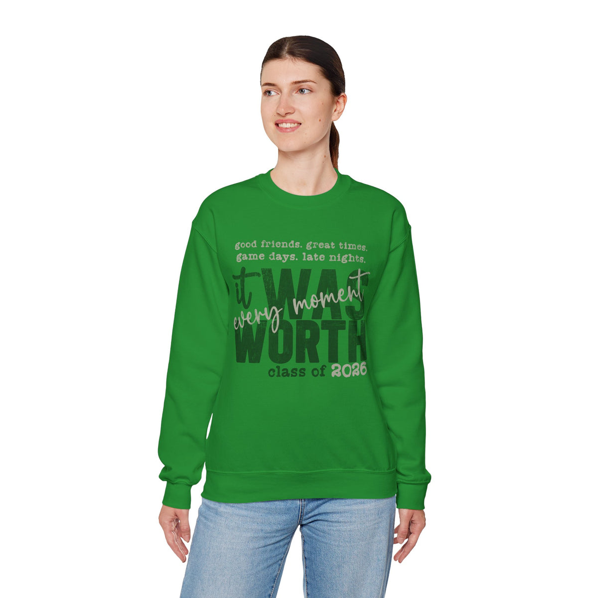 It Was Worth Every Moment | Class of 2026, Graduation – Gildan Heavy Blend | Trendy Women’s and Men's Soft Sweatshirt. Direct to Garment. Printed & Shipped in the USA. Unisex Sizes.