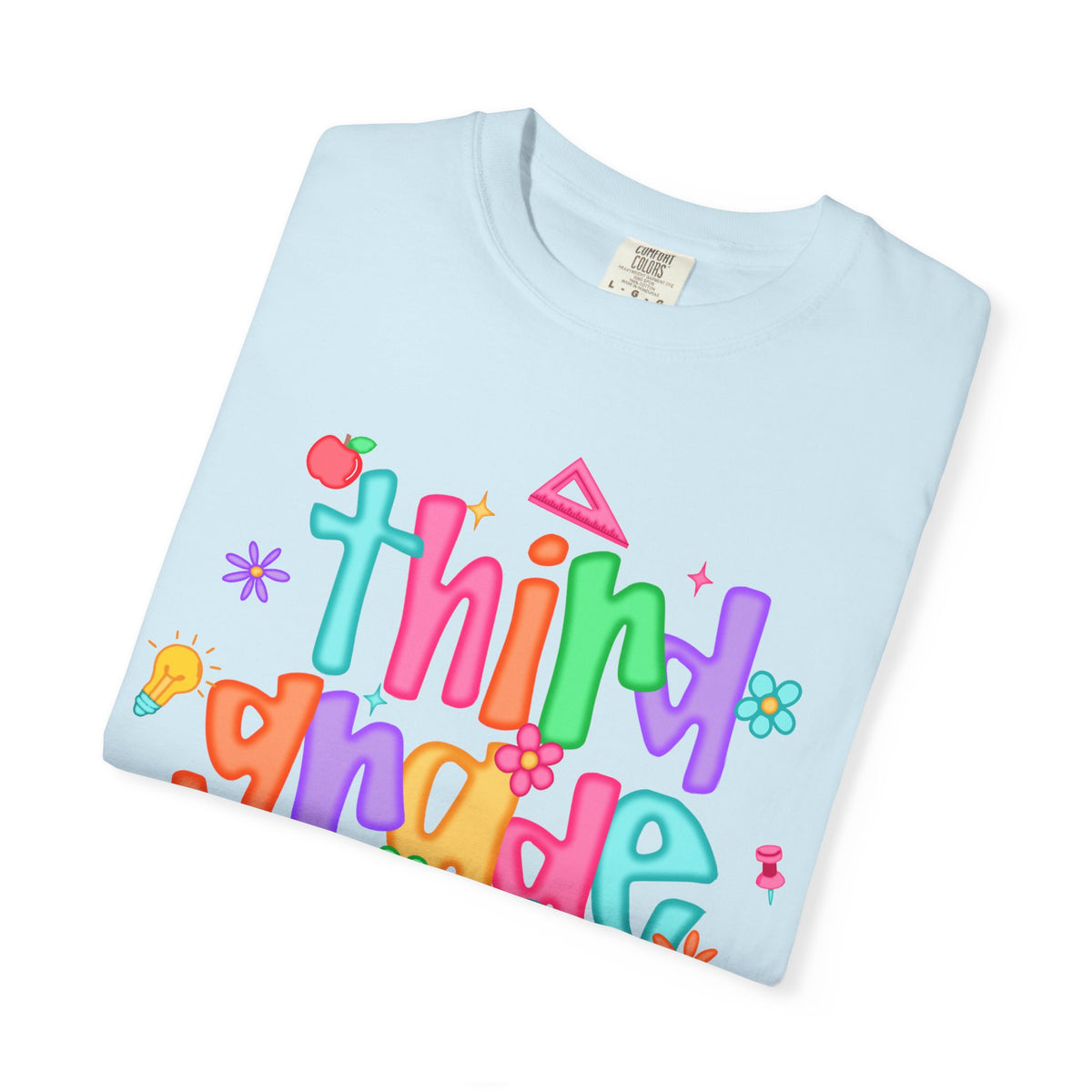 Coquette Third Grade Pencil Bow - Comfort Colors | Trendy Women's T-Shirt. Direct to Garment. Printed & Shipped in the USA. Unisex Sizes.