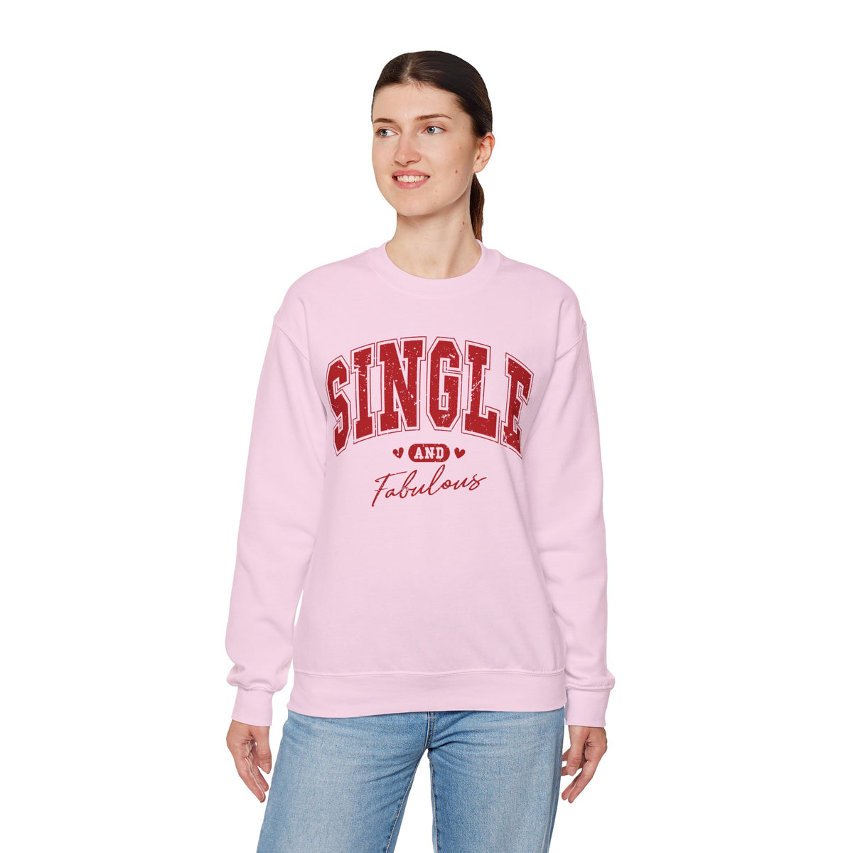 Single and Fabulous - Varsity – Gildan Heavy Blend | Trendy Women’s Soft Sweatshirt. Direct to Garment. Printed & Shipped in the USA. Unisex Sizes.
