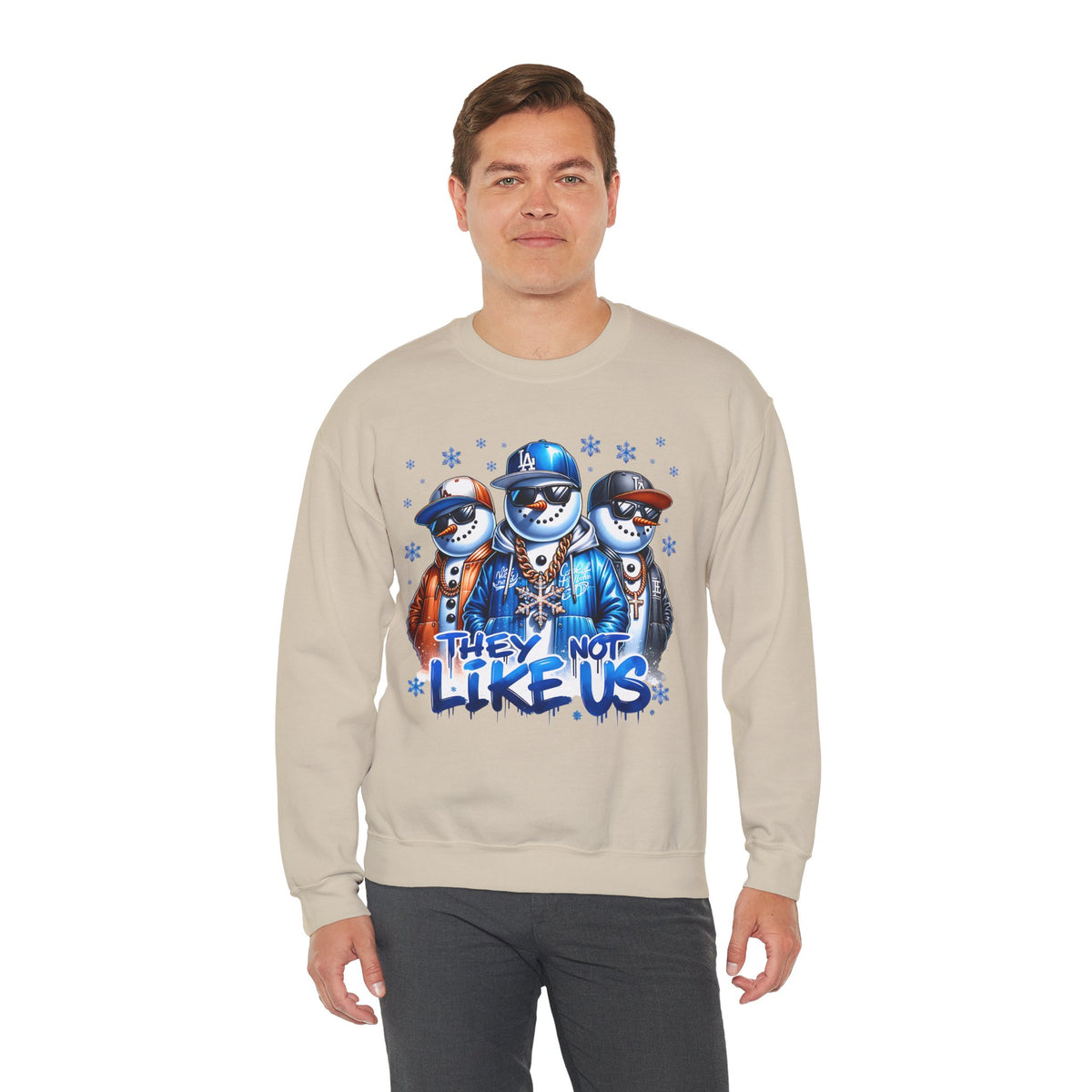 They Not Like Us Snowmen – Gildan Heavy Blend | Trendy Men's and Women’s Soft Sweatshirt. Direct to Garment. Printed & Shipped in the USA. Unisex Sizes.