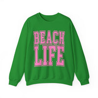 Beach Life – Gildan Heavy Blend | Trendy Men's & Women’s Soft Sweatshirt. Direct to Garment. Printed & Shipped in the USA. Unisex Sizes.