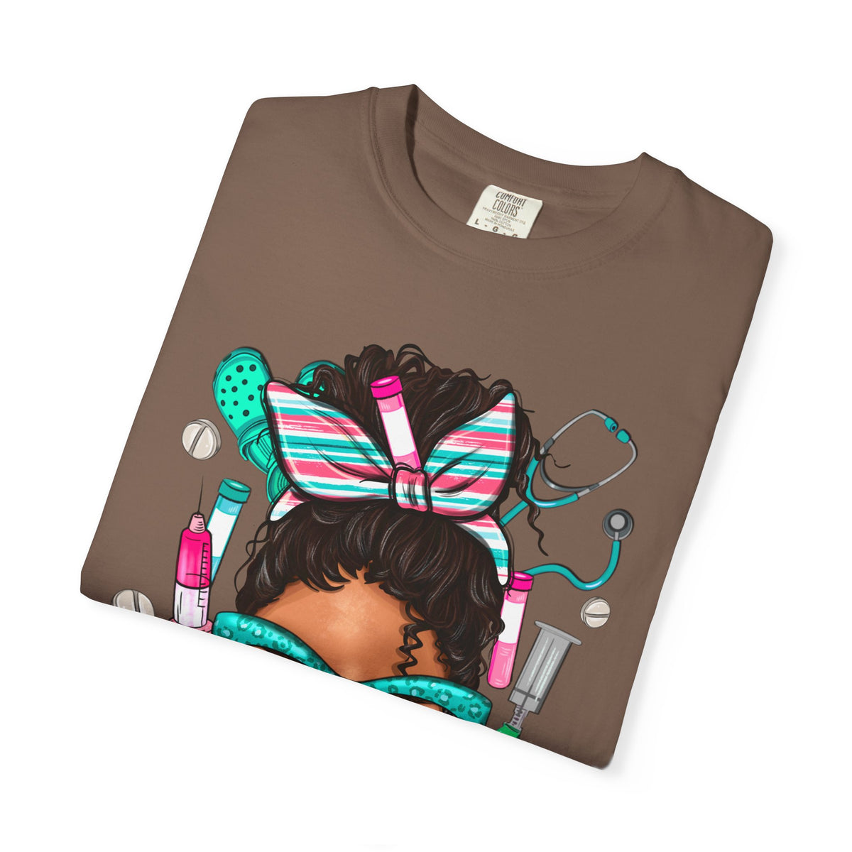 Phlebotomist Life, Messy Bun - Comfort Colors | Trendy Women's T-Shirt. Direct to Garment. Printed & Shipped in the USA. Unisex Sizes.