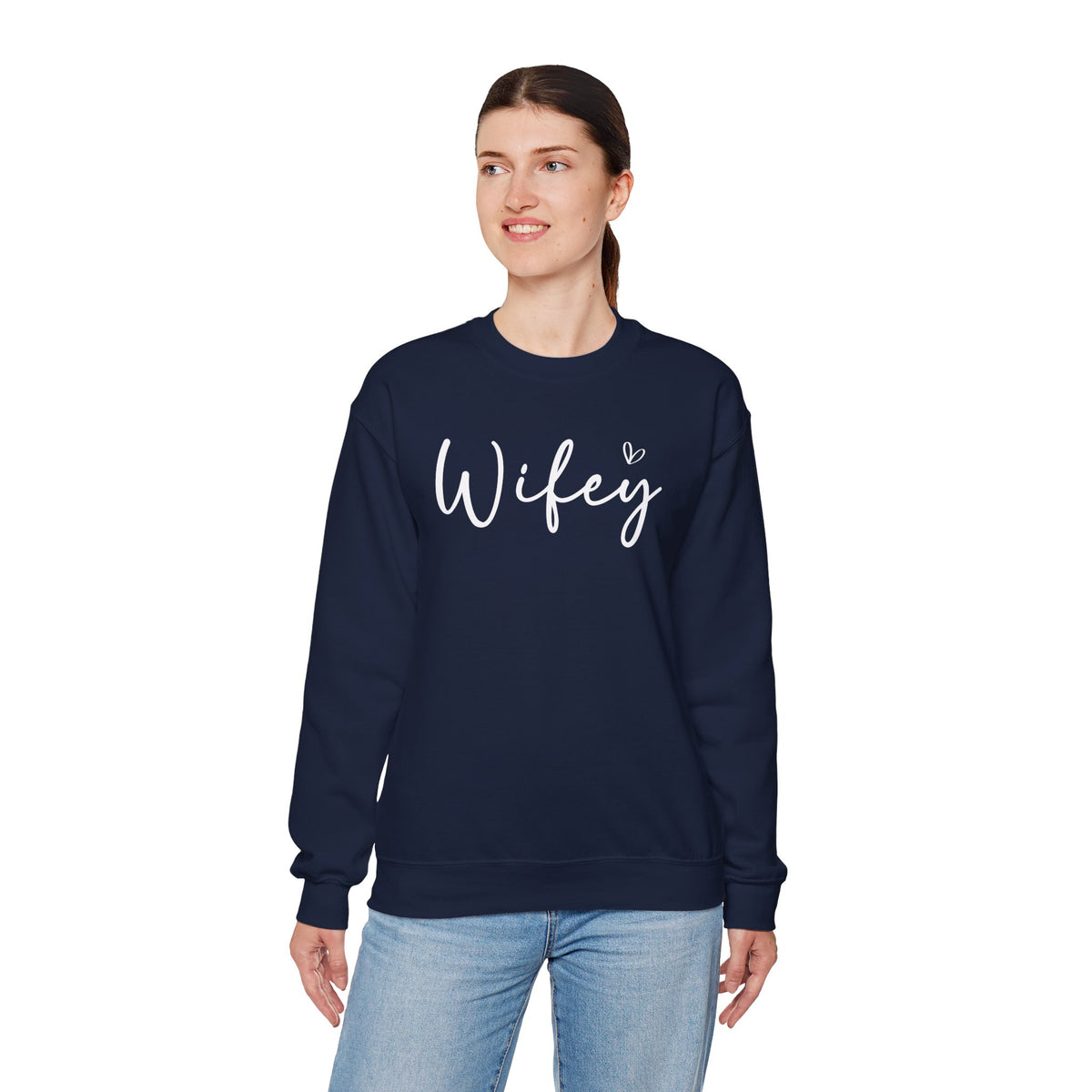 Wifey – Gildan Heavy Blend | Trendy Women’s Soft Sweatshirt. Direct to Garment. Printed & Shipped in the USA. Unisex Sizes.
