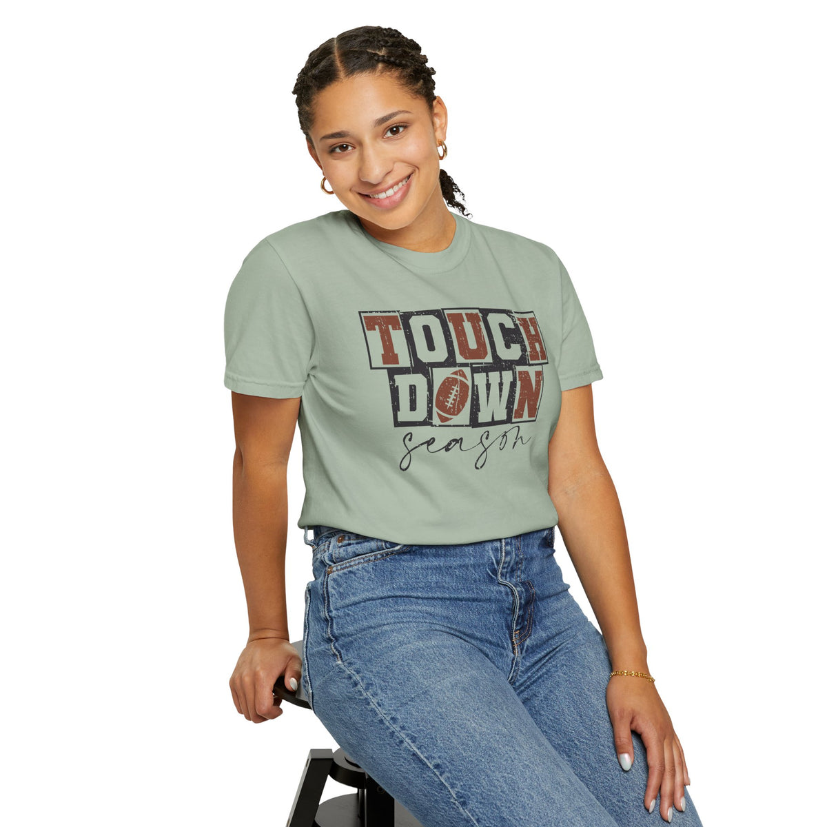Touchdown Season - Distressed - Comfort Colors | Trendy Men's and Women's T-Shirt. Direct to Garment. Printed & Shipped in the USA. Unisex Sizes.