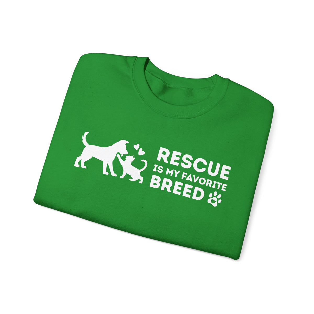 Rescue Is My Favorite Breed *This Shirt Saves Lives* – Gildan Heavy Blend | Trendy Men's and Women’s Soft Sweatshirt. Direct to Garment. Printed & Shipped in the USA. Unisex Sizes.