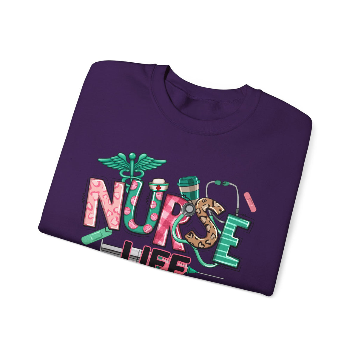 Nurse Life Cute Preppy Healthcare – Gildan Heavy Blend | Trendy Women’s Soft Sweatshirt. Direct to Garment. Printed & Shipped in the USA. Unisex Sizes.