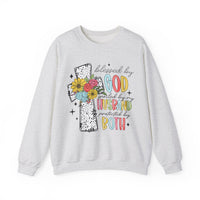 Blessed By God, Spoiled By My Husband, Protected By Both – Gildan Heavy Blend | Trendy Women’s Soft Sweatshirt. Direct to Garment. Printed & Shipped in the USA. Unisex Sizes.