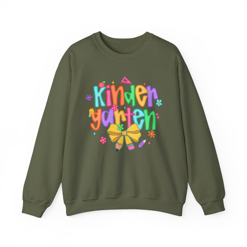 Coquette Kindergarten Pencil Bow – Gildan Heavy Blend | Trendy Women’s Soft Sweatshirt. Direct to Garment. Printed & Shipped in the USA. Unisex Sizes.
