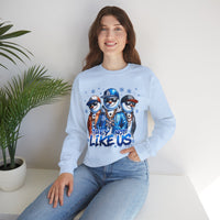 They Not Like Us Snowmen – Gildan Heavy Blend | Trendy Men's and Women’s Soft Sweatshirt. Direct to Garment. Printed & Shipped in the USA. Unisex Sizes.