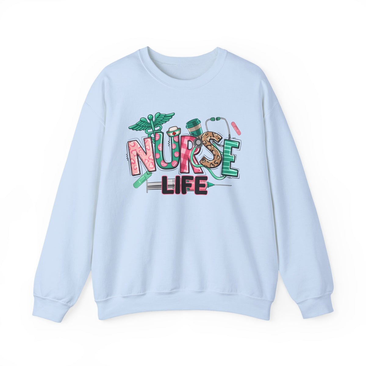 Nurse Life Cute Preppy Healthcare – Gildan Heavy Blend | Trendy Women’s Soft Sweatshirt. Direct to Garment. Printed & Shipped in the USA. Unisex Sizes.