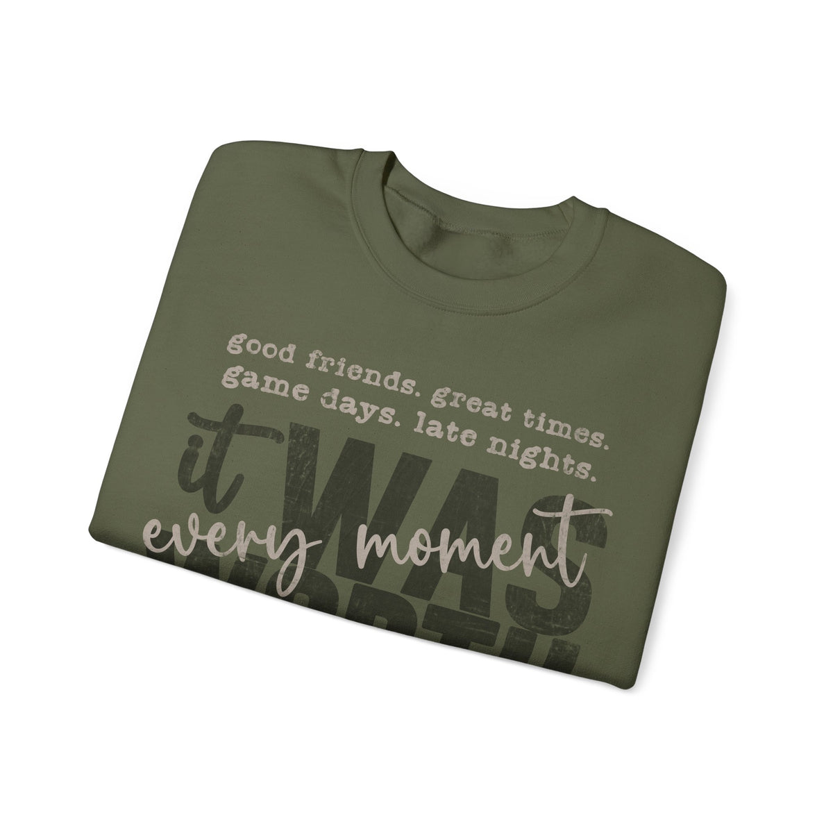 It Was Worth Every Moment | Class of 2026, Graduation – Gildan Heavy Blend | Trendy Women’s and Men's Soft Sweatshirt. Direct to Garment. Printed & Shipped in the USA. Unisex Sizes.