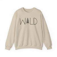 Wild Graphic, Nature, Pine Tree, Adventure – Gildan Heavy Blend | Trendy Women’s and Men's Soft Sweatshirt. Direct to Garment. Printed & Shipped in the USA. Unisex Sizes.