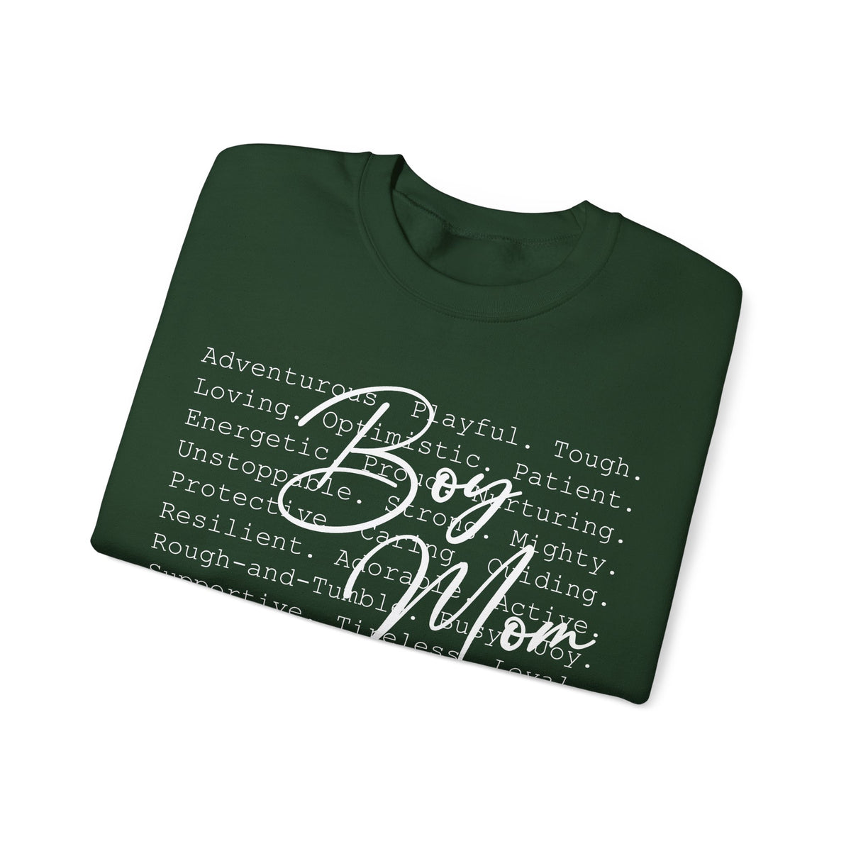 Boy Mom Typography – Gildan Heavy Blend | Trendy Women’s Soft Sweatshirt. Direct to Garment. Printed & Shipped in the USA. Unisex Sizes.