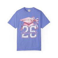 Pink Coquette, Class of 2026 Graduation Cap - Comfort Colors | Trendy Women's T-Shirt. Direct to Garment. Printed & Shipped in the USA. Unisex Sizes.