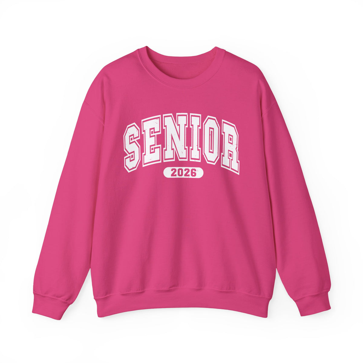 Senior 2026, Varsity – Gildan Heavy Blend | Trendy Women’s and Men's Soft Sweatshirt. Direct to Garment. Printed & Shipped in the USA. Unisex Sizes.