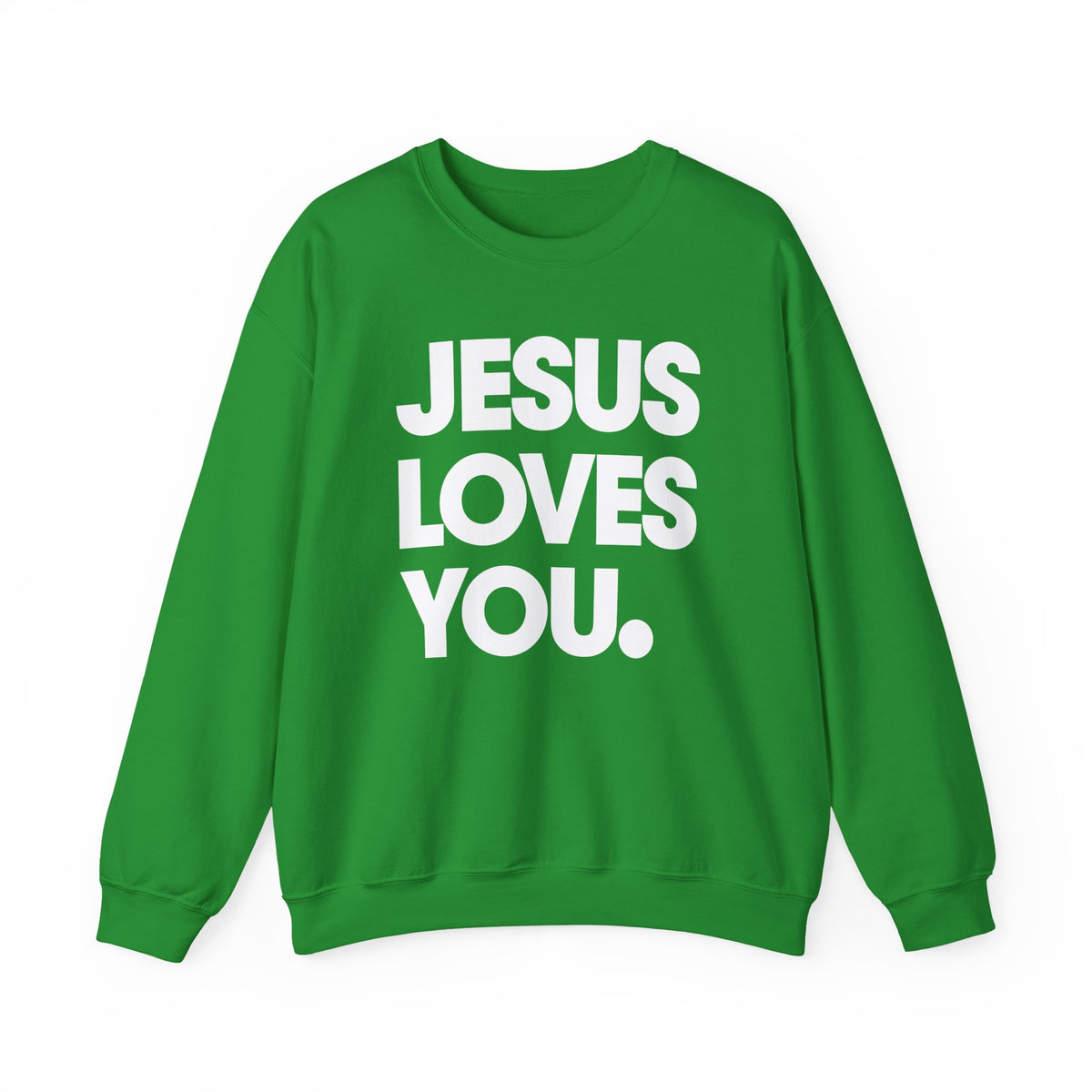 Jesus Loves You – Gildan Heavy Blend | Trendy Women’s and Men's Soft Sweatshirt. Direct to Garment. Printed & Shipped in the USA. Unisex Sizes.