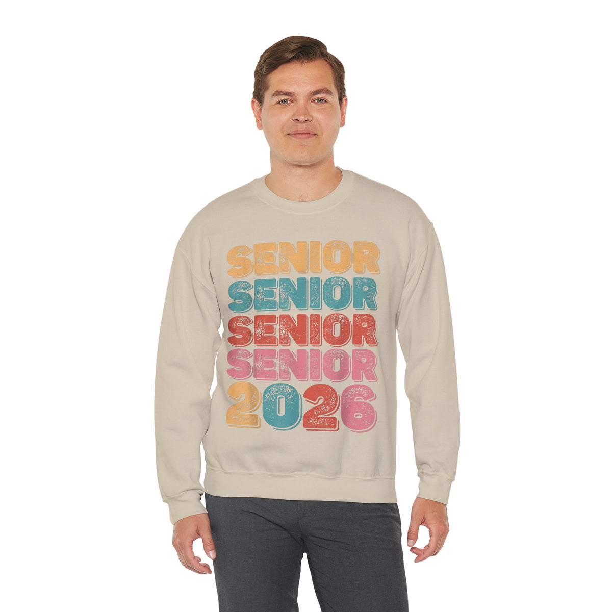 Senior Class of 2026 Retro – Gildan Heavy Blend | Trendy Men's and Women’s Soft Sweatshirt. Direct to Garment. Printed & Shipped in the USA. Unisex Sizes.