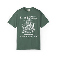 Kitty Biscuits Bakery - Comfort Colors | Trendy Women's and Men's T-Shirt. Direct to Garment. Printed & Shipped in the USA. Unisex Sizes.