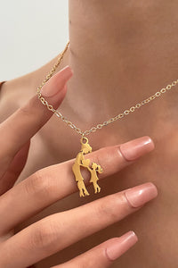 Mother - Daughter Heart Pendant Necklace (Alloy)