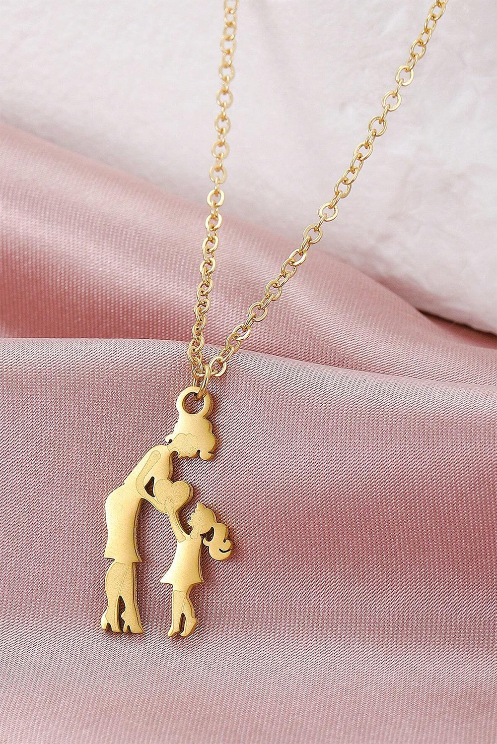 Mother - Daughter Heart Pendant Necklace (Alloy)