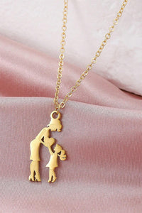 Mother - Daughter Heart Pendant Necklace (Alloy)