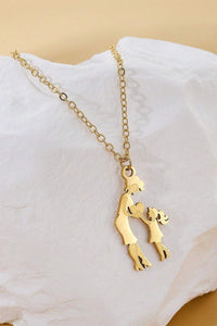 Mother - Daughter Heart Pendant Necklace (Alloy)
