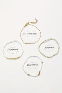Tiny Beaded Multi-Layer Faux Gold Bracelet Set