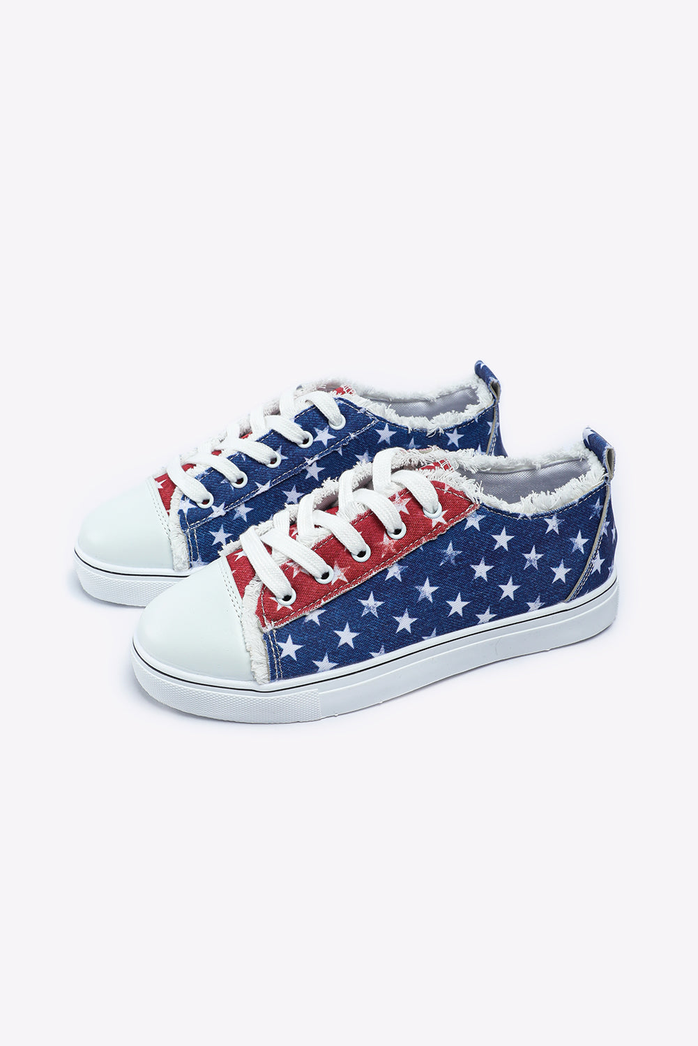 American Flag Printed w/Fray Detail Shoes