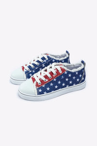 American Flag Printed w/Fray Detail Shoes