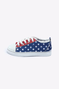 American Flag Printed w/Fray Detail Shoes
