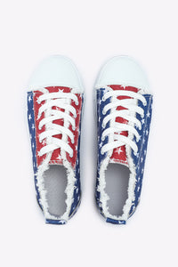 American Flag Printed w/Fray Detail Shoes