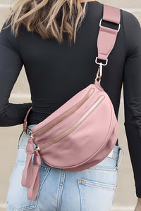 Light Pink Wide Strap Large Crossbody Bag
