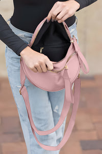 Light Pink Wide Strap Large Crossbody Bag