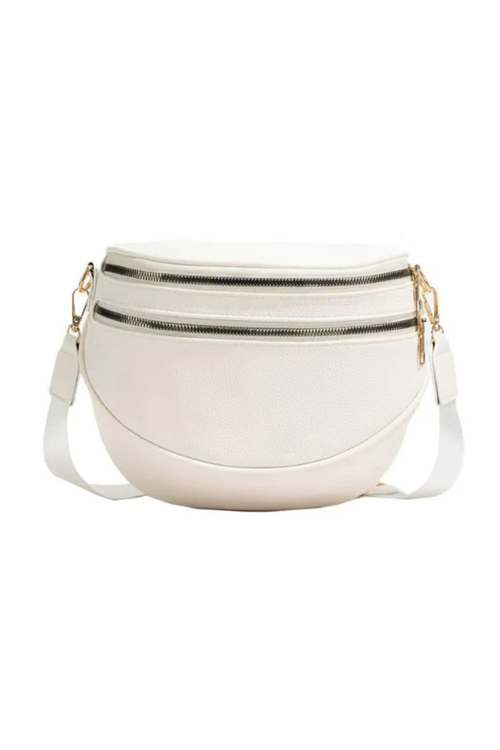 White Faux Leather Crossbody Bag