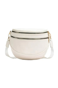White Faux Leather Crossbody Bag