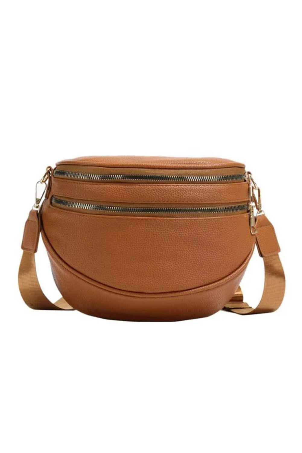 Cinnamon Faux Leather Crossbody Bag