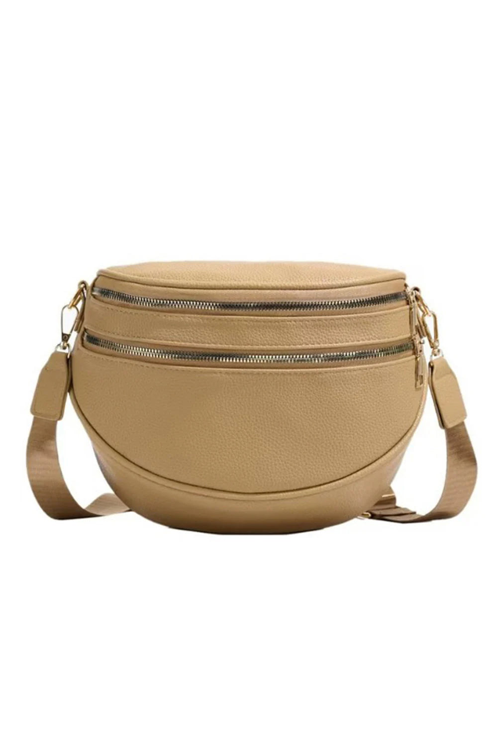Tan Faux Leather Crossbody Bag