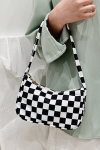 Black & White Checkered SMALL Shoulder Bag - Great for Kids!
