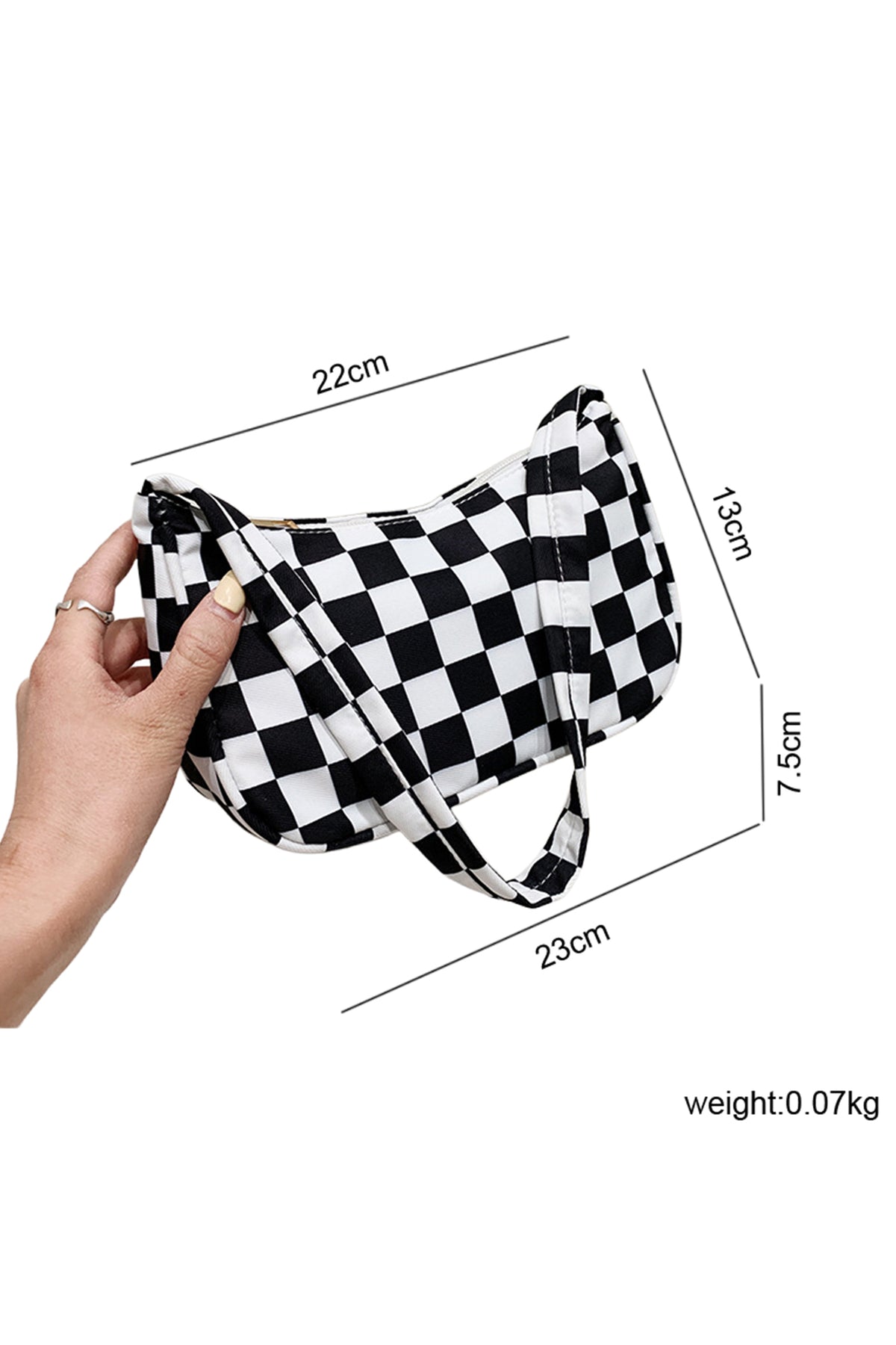 Black & White Checkered SMALL Shoulder Bag - Great for Kids!